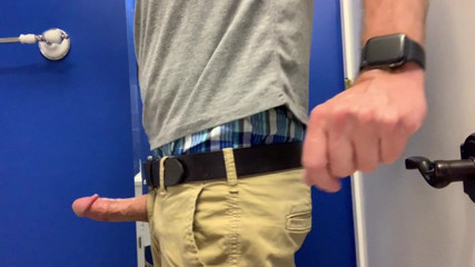 I jerk off my raging circumcised cock and cum on my sink.