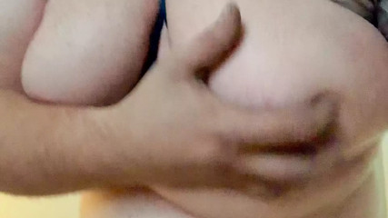 Playing with my big tits