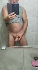 Handsome step dad shows his thick tool