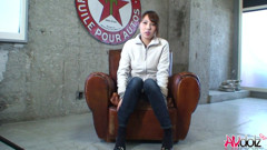 Japanese Mika Ito masturbates with legs spread after interview uncensored.