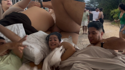 This stepmom is a big ass milf who likes to always share the bed with her husband's friend!