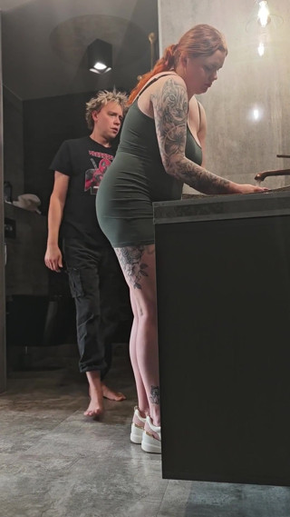 A Camera in a Public Restroom Catches a Strange Man Fucking a Girl Who Is Washing Her Panties.