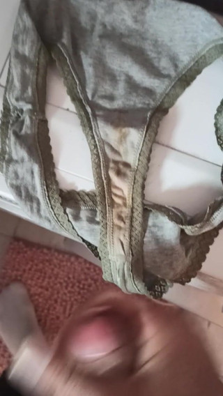 Cum on wife's dirty panties