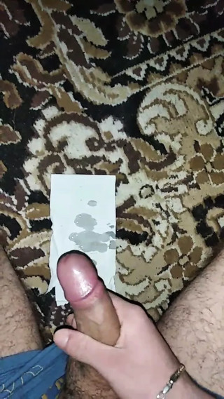 Jerking off a fat cock with cum.Cuming from a long handjob.C