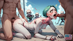 Green Hair Cracked Neck Mind Break: Robot Men Liquid Explosion
