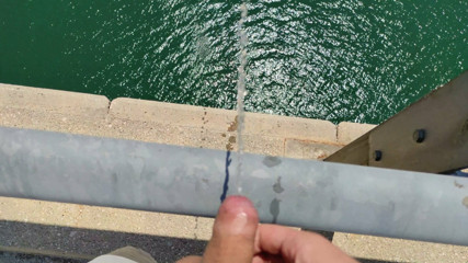 Pissing from the bridge