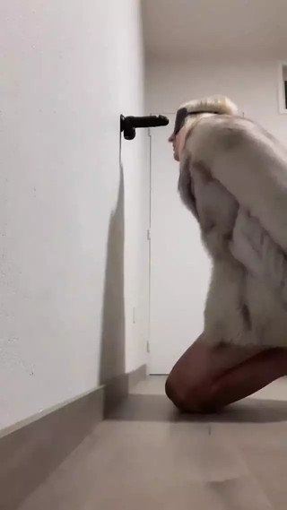 Fur bondage sissy BJ training