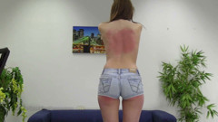 Chelsy's bare back whipped hard