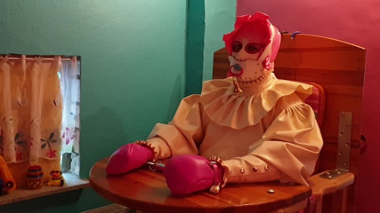 Adult Rubber baby, tied up, gagged