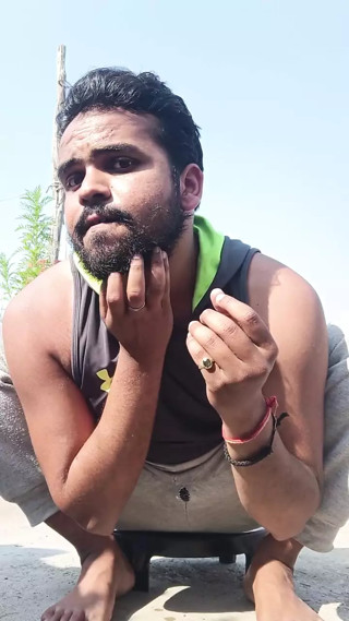 Indian hairy boy was trying to fucking herself at a open terrace on home.