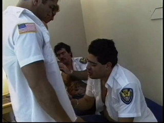 Hairy fireman sits back while getting his hard cock sucked