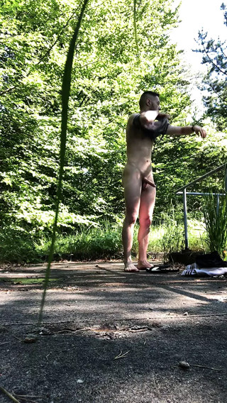 German boy in nature outdoor cum jerk off masturbation