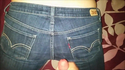 Cum on her hot Levis ass