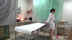 Young masseuse Sara Villanueva loves to give her clients nice massages with VERY happy endings