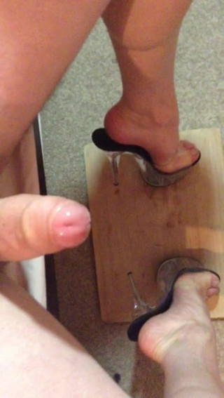 Cum wearing sexy stripper heels