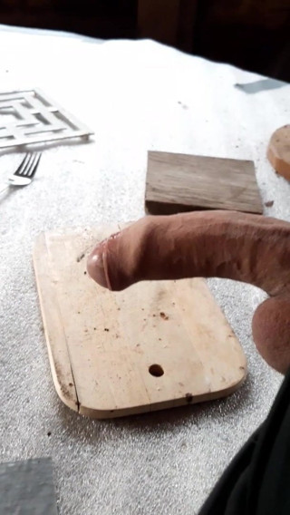 Jerking in lost hut in the woods