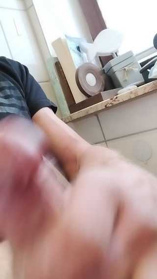 Young uncircumcised gardener jerks off at work