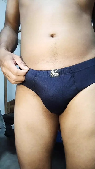 New Underwear Trying on VeeSaa Brief Panties Masturbation thumbnail