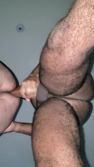 Big black cock throbs as he unloads in my ass