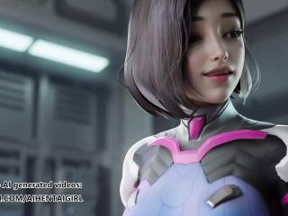 Overwatch Dva cosplay acting bitchy Uncensored Hentai AI generated