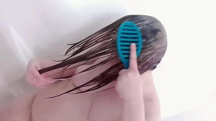Shower Hair Brushing