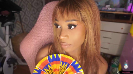 ebony trans girl Vanniall edges for two hours in a tiny blue bikini - ending in a HUGE self facial! full webcam show