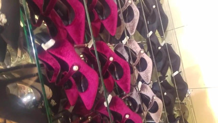 Sexy heels suede and velvet