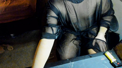 Men in pantyhose and silk robe