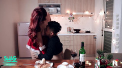 Santa Girl Uses Her Pussy to Satisfy Guys' Desires