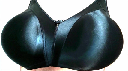new satin black bra