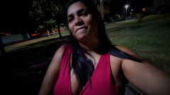 Nicoly Mattos Flashing Hairy Pussy and Big Tits in Square