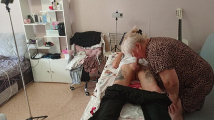 Stepmom Sucks and Jerks off My Dick on the Massage Table and Swallows Cum
