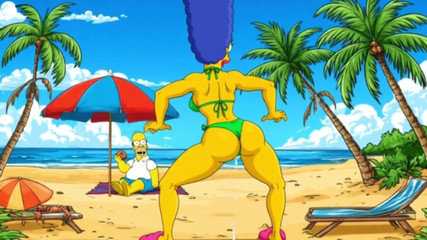 Beach Bitch 2: Pussy Full of Cum. Cartoon Simsons Parody.
