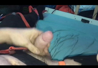 Horny Guy Humping his own hand in Bed and Moaning