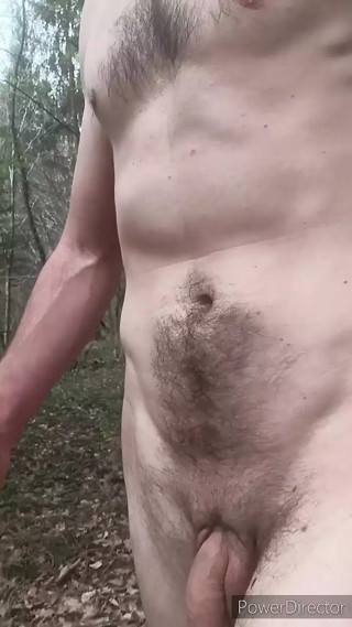 Naked in a forest Walking away from my clothes - naked walker