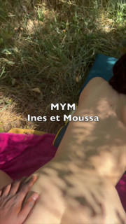 Young Arab city beurette fucks with a big black cock in the woods in public