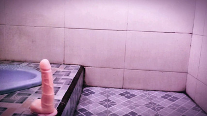 Newbie femboy secretly uses sex toy in the bathroom. thumbnail