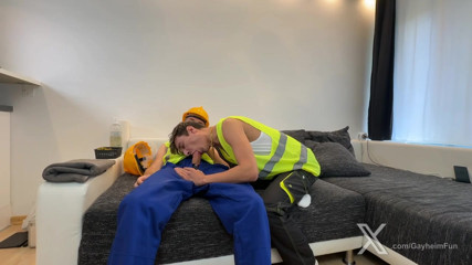 Construction workers after work fuck