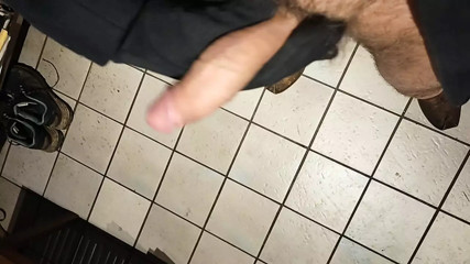 Playing with my semi-flaccid cock