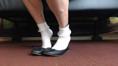 Dainty ruffled socks ballet flats