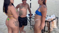 Beach Seller in a Salty Package Eats the Two Hot Girls in Exchange Left Happy