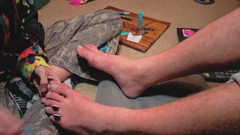 Melody Gives Her Master a Pedicure