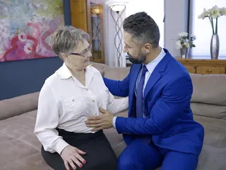 gigolo fucks sexually unsatisfied granny