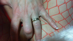 Slut wife fingers pussy