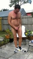 my sexy ciber daddy strips outside