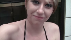Amateur Bathroom Selfie - Pink Panties and Shaved Pussy