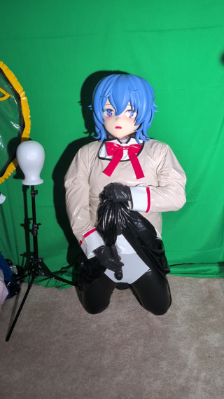 PVC Kigurumi Cosplayer Madoka Uniform Vibrator and Breathplay
