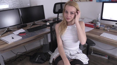 Cumming on Babe's Pussy in Office