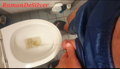 Master Ramon pisses his golden divine nectar in horny tight Adidas satin shorts