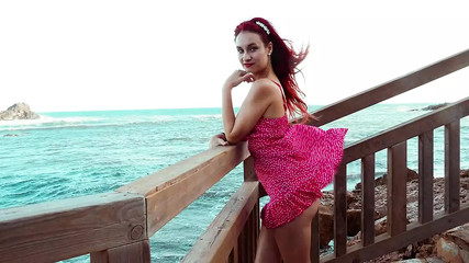 Ariel Ortiz Walks Through A Cove, Gets Very Horny And Begins To Masturbate Publicly In The Street